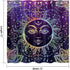 Sun Moon Shower Curtain Burning Sun with Star Psychedelic Theme Bath Curtain, Washable Upgrade Polyester Fabric for Bathroom Set with Hooks, Purpl...