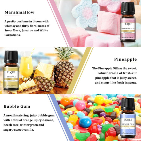 Holiday Island Fragrance Oil Gift Set of 6 Summer Fragrance Essential Oils Set for Humidifier, Aromarathepy - 10ml - Pineapple, Coconut, Sea Breez...