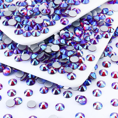 Flatback Crystal Rhinestones Round Gems for Nail Art and Craft Clothes Glue Fix, Fucshia AB (4.6-4.8mm) SS20/1440PCS...