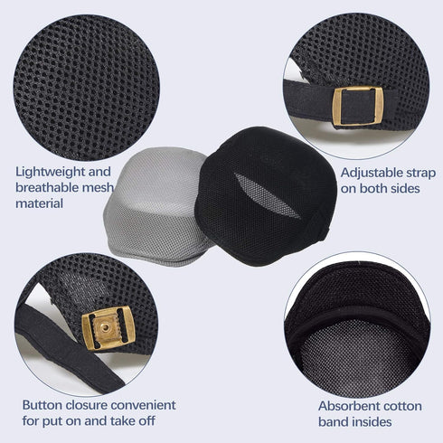 Geyoga 3 Pieces Mesh Newsboy Cap Mesh Breathable Summer Cap Adjustable Newsboy Beret Cap Cabbie Flat Cap...
