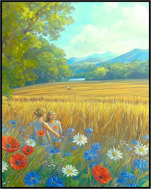 Posterizer 1 pcs-serene meadow scene in classic oil painting art style 3-Collectibles & Fine Art-Landscape & Nature Art-Gift for Men Women Teens- ...