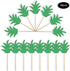 48 Pieces Green Pineapple Palm Leaf Cupcake Toppers Glitter Tropical Food Cocktail Picks Luna Toothpicks Hawaii Cake Decorations Donut Decor for S...