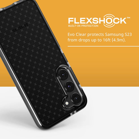 tech21 Evo Check for Samsung Galaxy S23 - Smokey Black 16ft Drop Protecion Shockproof Shock-Resistant and Scratch-Resistant Phone Case...