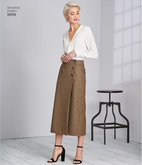 Simplicity Women's Front Wrap Skirt Sewing Patterns, Sizes 6-14...