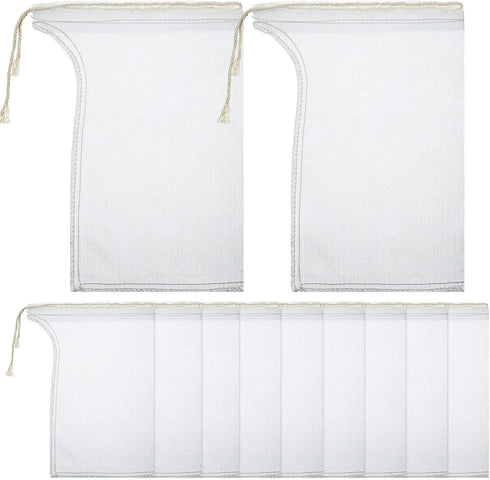 Shappy Compost Tea Bag, Pump Strainer Mesh Filter Bag with Drawstring, 600 ?m for Prevents Clogging During The Straining Process(10 Pieces,23 x 16...