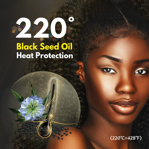 BEAUT'E SEOUL Heat Protectant for Hair - Black Seed Oil Heat Protectant for Curly Hair – Fortifying Keratin & Nourishing Argan & Jamaican Black Ca...