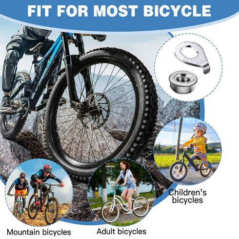 Zacro 18pcs Bike Wheel Axle Nut and Bicycle Hub Safety Washer Kit, M8 M9.5 M10 Bicycle Hub Flanged Axle Nuts, Bike Parts Accessories for Front and...