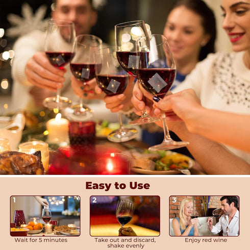 Wine Filters (24 Pack), Remove Sulfite Tannin and Histamines, All Natural Ingredients, Wine Allergy Sensitivity Prevention, Stop Wine Headaches Na...