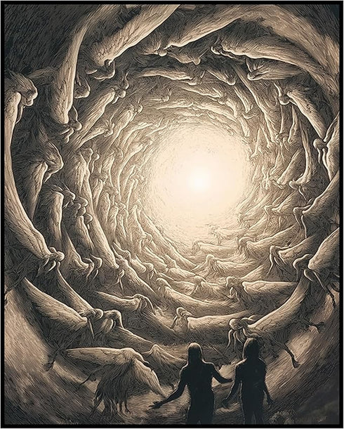 Posterizer 1 pcs-celestial scene of angels in a tunnel of light poster 2-Fantasy & Fiction Art-Religious Posters- Gift for Men Women Entrepreneur ...