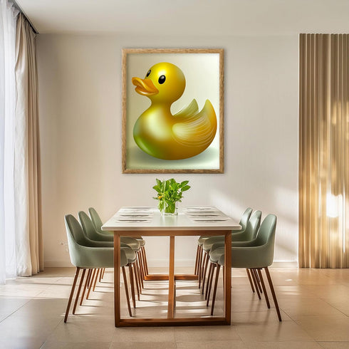 Posterizer 1 pcs-shiny cute golden yellow rubber duck 3-Kids Room Art-Art for Animal Lovers-Decor for nursery toddlers kids room- unframed wall ar...