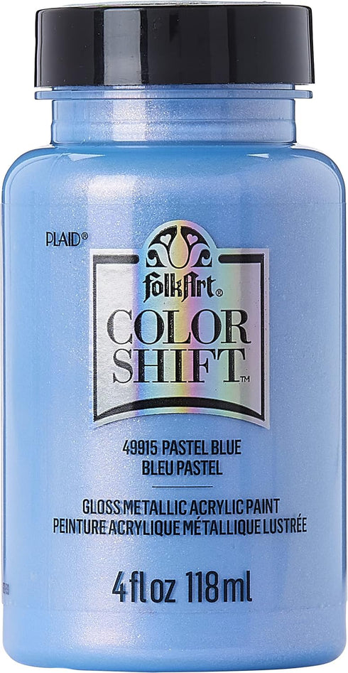 FolkArt Acrylic Premium Metallic Finish Paint, Perfect for Easy to Apply DIY Arts and Crafts, 49915 Color Shift PASTL BLU, 4 Fl Oz (Pack of 1), Bl...