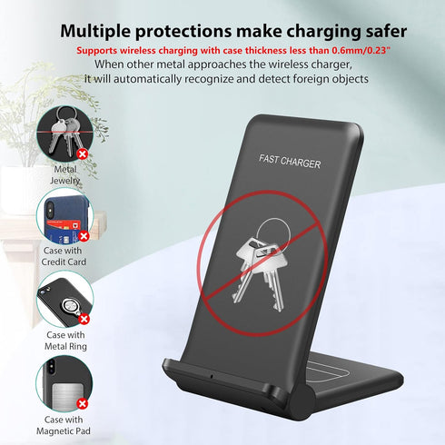 2 in 1 Wireless Charger,Foldable 20W Fast Wireless Charging Stand Compatible with iPhone 15/15 Pro/14/13/12/X/AirPods,Dual Phone Induction Charge ...
