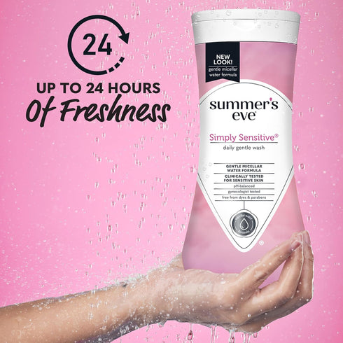Summer's Eve Simply Sensitive Daily Gentle All Over Feminine Body Wash, Removes Odor, Feminine Wash pH Balanced, 15 fl oz...