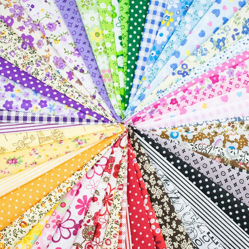 Foraineam 50 Pieces Assorted Cotton Craft Fabric Bundle 8" x 8" (20cm x 20cm) Printed Patchwork Squares for DIY Sewing Quilting Scrapbooking...