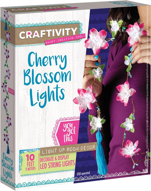 CRAFTIVITY Cherry Blossom Lights Craft Kit - Makes 1 LED Flower String Light...