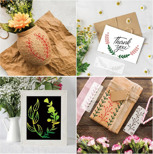 35 Pack Leaf Stencils for Painting on Wood, Leaves Vine Stencil Spring Nature Template for DIY Craft Wall Fabric Rock Chalkboard Sign School Scrap...