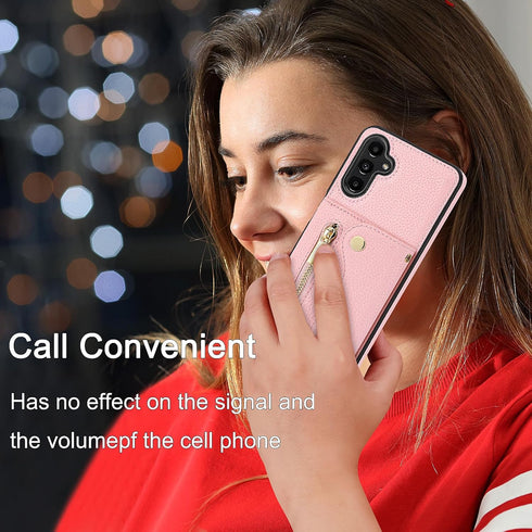 Asuwish Phone Case for Samsung Galaxy A25 5G Zipper Wallet Cover with Tempered Glass Screen Protector and Card Holder Slot Shoulder Crossbody Stra...