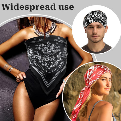2 Pcs 27.5'' Large Bandanas Silk Square Head Scarfs Scarves Satin Head Scarf Hair Scarf Silk Head Scarf Silk Bandana Silk Hair Wrap Neck Scarf for...
