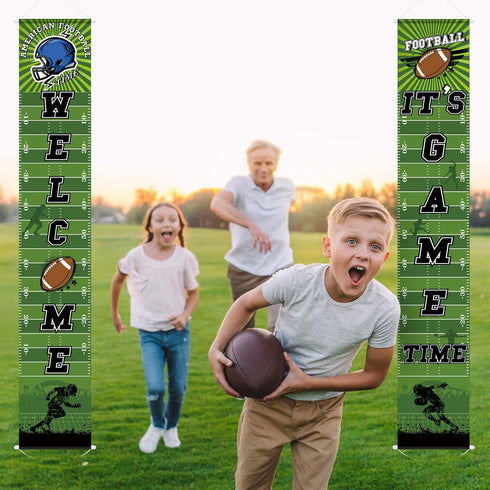 Football Party Banner Decorations 71" x 12" Welcome Porch Sign for American Football Theme Festival Birthday Shower Decoration...