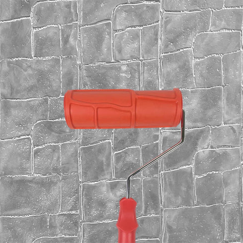 8'' Patterned Paint Roller for Wall Decoration Classic Brick Embossing Texture Rubber Roller Decorative Household DIY Paint Art Tool for Wall Deco...