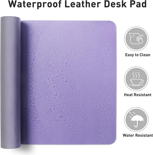 Leather Desk Pad Protector,Mouse Pad,Office Desk Mat, Non-Slip PU Leather Desk Blotter,Laptop Desk Pad,Waterproof Desk Writing Pad for Office and ...
