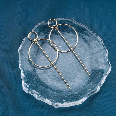 Boho Large Bar Hoop Earrings Gold Circle Stick Drop Earrings Vintage Geometric Circle Bar Dangle Earrings Big Round Circle Prom Earrings for Women...