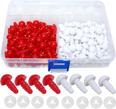 280Pcs Safety Eyes and Secure Washers - Thalinfayi 10mm Solid Plastic Safety Eyes Craft Eyes for Amigurumi Crochet, Animals Crafting Doll DIY Stuf...