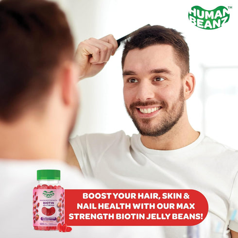 Biotin Jelly Bean Gummy Vitamins, Max Strength Biotin for Hair, Skin and Nails, 10000mcg per Serving, Hair Growth Vitamins for Men and Women, 120 ...