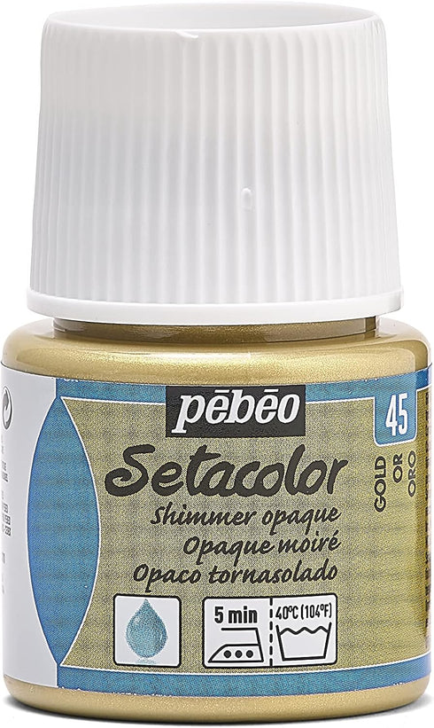 Pebeo Setacolor Opaque Fabric Paint 45-Milliliter Bottle, Shimmer Gold, 1.5 Fl Oz (Pack of 1)...