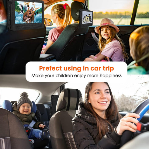 Car Headrest Mount Holder Strap Case for Swivel & Flip Style Portable DVD Player -Suitable for 10 Inch to 10.5 Inch Screen...