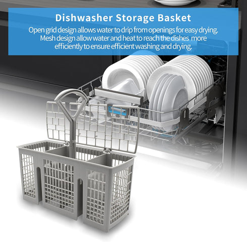 Universal Dishwasher Cutlery Basket, Dishwasher Utensil Basket for utensils Compatible with most brands- Bosch, Siemens...