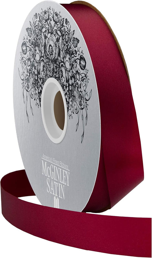 Berwick 210, 7/8" W x 100 yards, New Wine Bulk Satin Acetate Craft Ribbon Spool...