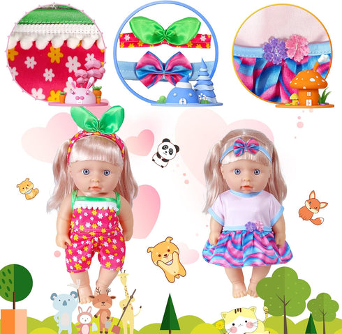 19Pcs 8-10-inch-Doll-Clothes-Accessories Baby-Doll-Clothes Costumes Outfits Christmas Birthday Gift for Little Girl...