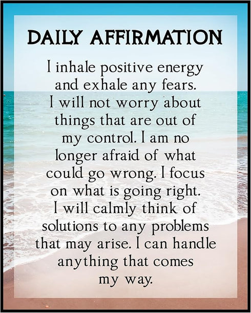 Posterizer 1 pcs-Daily Affirmations- I Inhale Positive Energy-Motivational & Inspirational Art- Gift for Men Women Entrepreneur Teens-Decor for Ho...