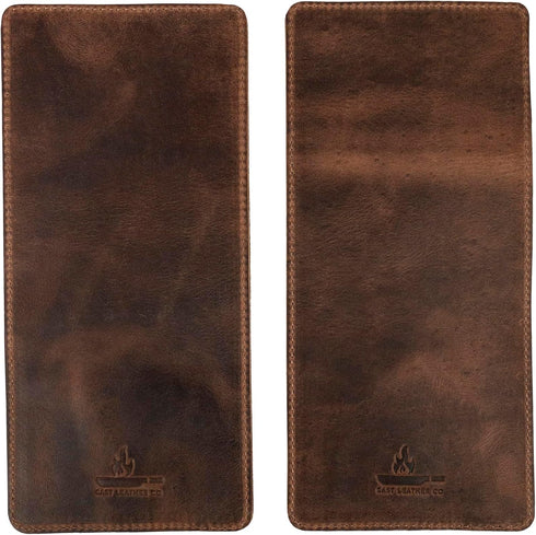 Set of 2 Rectangular Cutlery Sleeves, Utensils Place Setting, Silverware Holder, Flatware, Full Grain Leather, Handmade, Bourbon Brown...