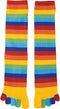 The Paragon - Rainbow Striped Toe Socks Pair – Colorful Striped Pattern Comfort Novelty Style Footwear...
