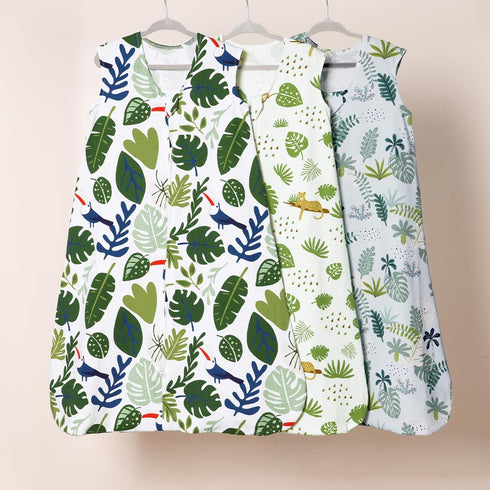 david's kids 3 Pack 100% Cotton Baby Sleep Sack 0-6 Months, Ultra Soft Baby Wearable Blankets with 2-Way Zipper, Comfy Sleeping Bags for Infant Ne...