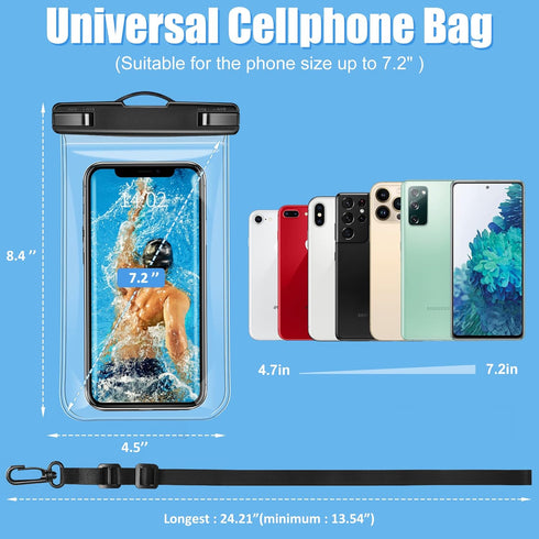takyu Waterproof Phone Pouch, Universal Premium PVC Waterproof Cell Phone Case Dry Bag Compatible for iPhone 14,13,12 11 Pro Max Plus Mini & Other...