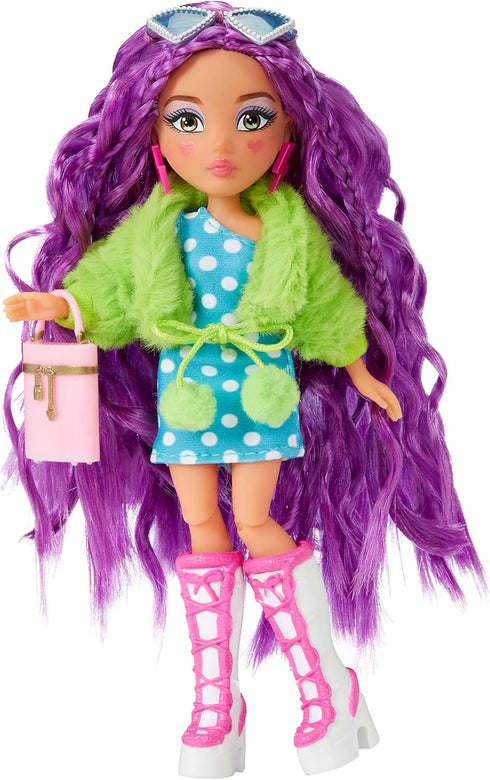 MGA Entertainment Dream Ella Extra Iconic Mini Doll - DreamElla Soft Girl Inspired Fashions with Purple Hair and Heart Painted Cheeks, Fashion Dol...