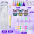 12 Pcs Plastic Beadable Pens Butterfly Themed Bead Ballpoint Pen with Assorted Spacer Beads Silicone Beads Tassels Lobster Clasps and Packaging Ba...