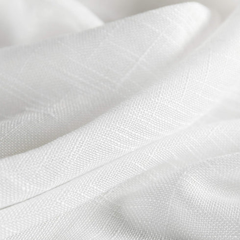 Aquazolax Front Door White Sheer Curtain Privacy Translucent Linen Textured French Door Curtain Panels Rod Pocket with Tie Back for Kitchen Door, ...