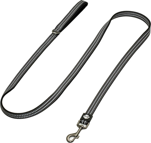 Franklin Pet Supply Nylon Dog Leash – Reflective – Comfort Fit – Neoprene Handle – 6 Foot – Dog Training – Walking – Black...