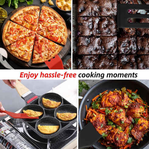 Mini Silicone Brownie Serving Spatula Set Flexible Non Stick Serve Turner Heat Resistant Cooking Spatula for Flip Eggs Crepe Steak Pizza Kitchen U...