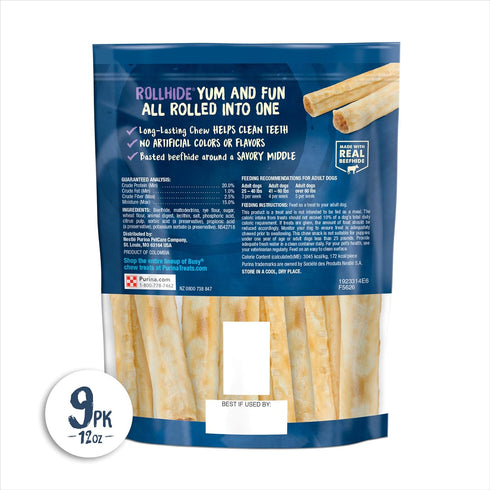 Purina Busy Rawhide Small/Medium Breed Dog Bones, Rollhide - 9 ct. Pouch...