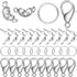 450 Pieces Jewelry Making Accessories Set Includes 200 Bead Tips Knot Covers 200 Open Jump Ring Connectors and 50 Lobster Claw Clasps for DIY Jewe...