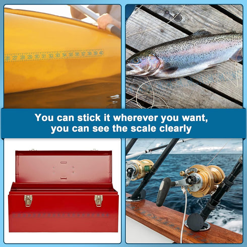 4 Pieces 40 Inch Fish Measuring Tape Fish Ruler Sticker Adhesive Transparent Fish Ruler Fish Measuring Board Transparent Waterproof Fish Measuring...