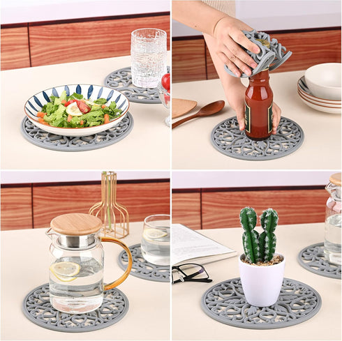 Smitchraft Silicone Trivets Hot Dishes, Pots & Pans, Hot Pads Kitchen Quartz Countertops, Pot Holders Trivet Mat, Non-Stick Heat Resistant Mats Co...