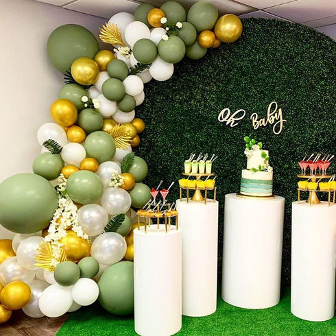 60 Pcs White Sage Green Balloons Latex Balloons with Artificial Eucalyptus Leaves Confetti Balloons for Birthday Baby Bridal Shower Wedding Party ...