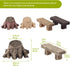12 Pieces Miniature Garden Ornaments, Includes 6 Pieces Retro Wooden Style Benches, 6 Pieces Artificial Mini Root Stump for Moss Terrariums Landsc...