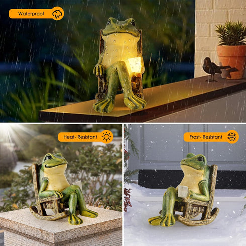 Miniature Frog Garden Statue Halloween Decorations Fairy Garden Accessories Outdoor Figurine Lights Solar Garden Frog Decor Art Housewarming Gift ...